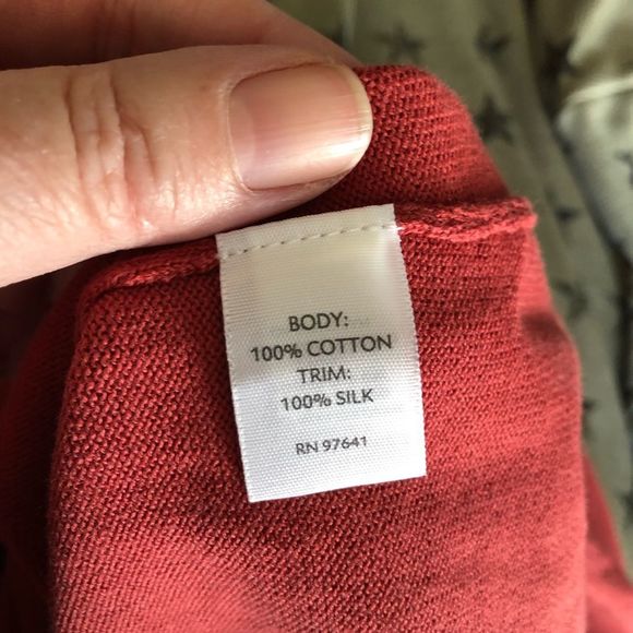 🍁J Jill Rust Orange Silk Trim Long Sleeve Knit Top Blouse Size S NWT - Picture 10 of 11